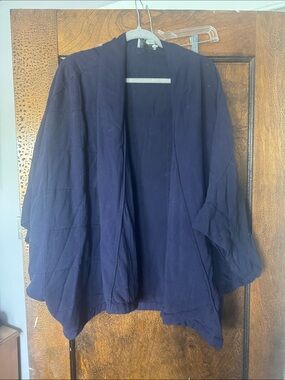 Women's Navy Open-Front Cape Jacket by